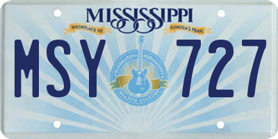 MS license plate MSY727