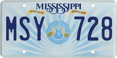 MS license plate MSY728