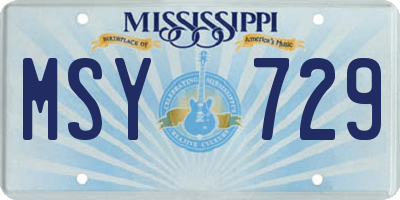 MS license plate MSY729