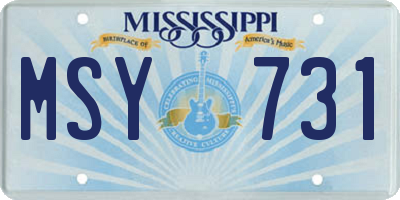 MS license plate MSY731