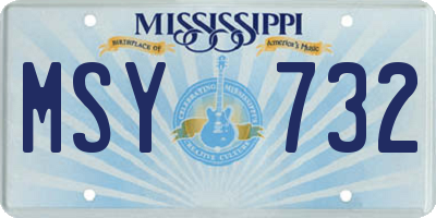 MS license plate MSY732