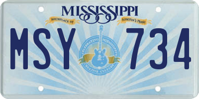 MS license plate MSY734