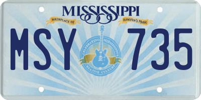 MS license plate MSY735