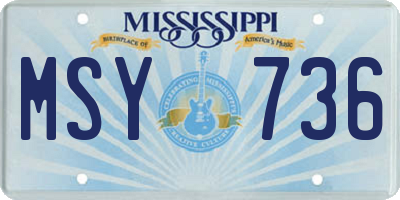 MS license plate MSY736
