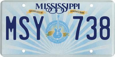 MS license plate MSY738
