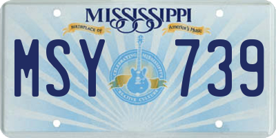 MS license plate MSY739