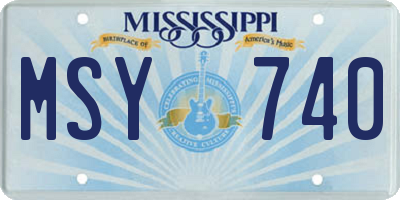 MS license plate MSY740