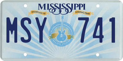 MS license plate MSY741