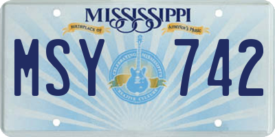 MS license plate MSY742