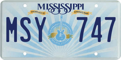 MS license plate MSY747