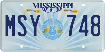 MS license plate MSY748