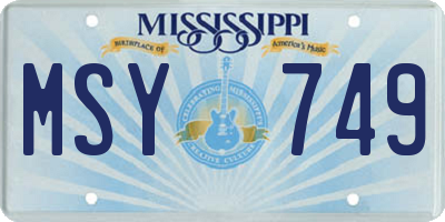 MS license plate MSY749