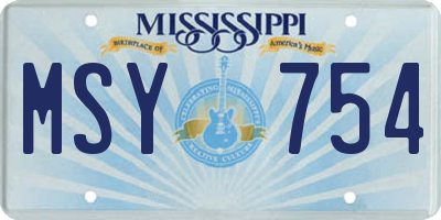 MS license plate MSY754