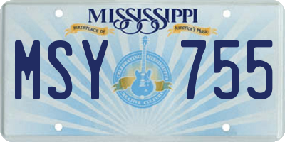 MS license plate MSY755