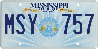 MS license plate MSY757