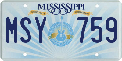 MS license plate MSY759