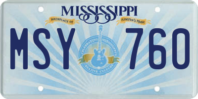 MS license plate MSY760