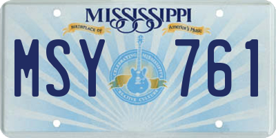 MS license plate MSY761