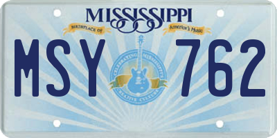 MS license plate MSY762