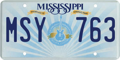 MS license plate MSY763