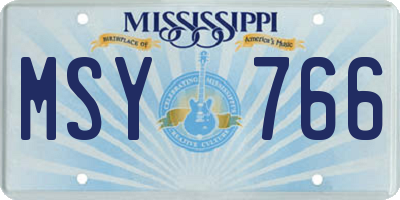 MS license plate MSY766