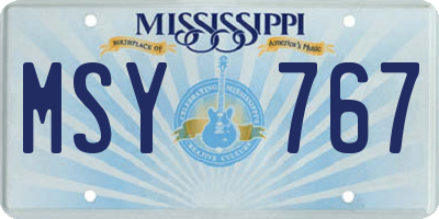 MS license plate MSY767