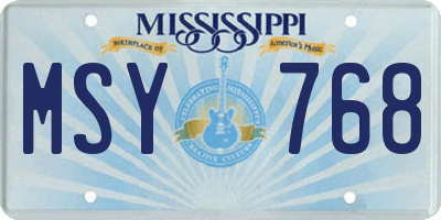 MS license plate MSY768