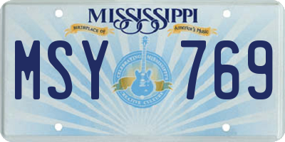 MS license plate MSY769