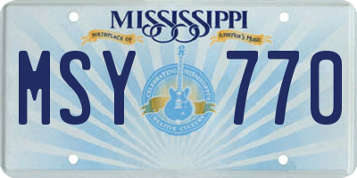 MS license plate MSY770