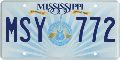 MS license plate MSY772