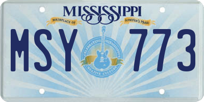 MS license plate MSY773
