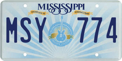 MS license plate MSY774