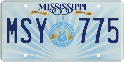 MS license plate MSY775