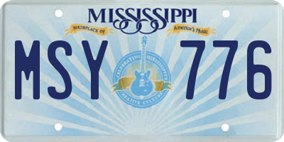 MS license plate MSY776