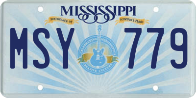 MS license plate MSY779