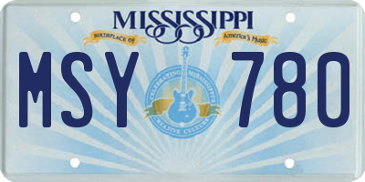 MS license plate MSY780