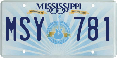 MS license plate MSY781