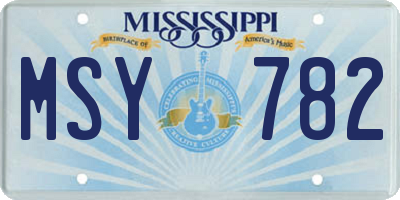 MS license plate MSY782