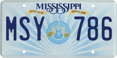 MS license plate MSY786
