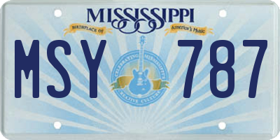 MS license plate MSY787