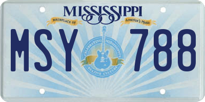 MS license plate MSY788