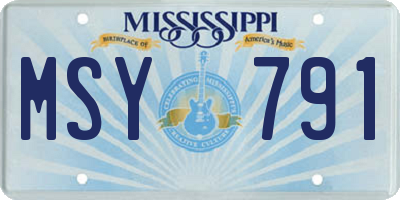 MS license plate MSY791