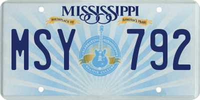 MS license plate MSY792