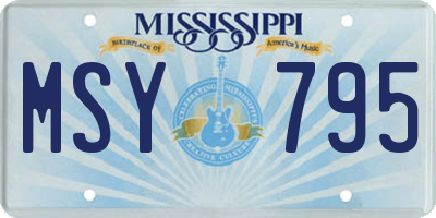 MS license plate MSY795