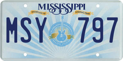 MS license plate MSY797