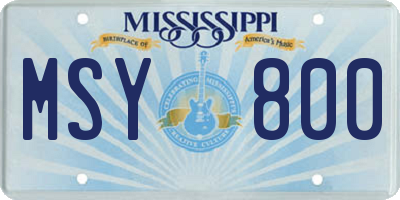 MS license plate MSY800