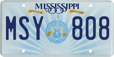 MS license plate MSY808