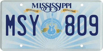 MS license plate MSY809