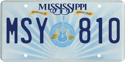 MS license plate MSY810