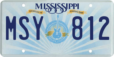 MS license plate MSY812